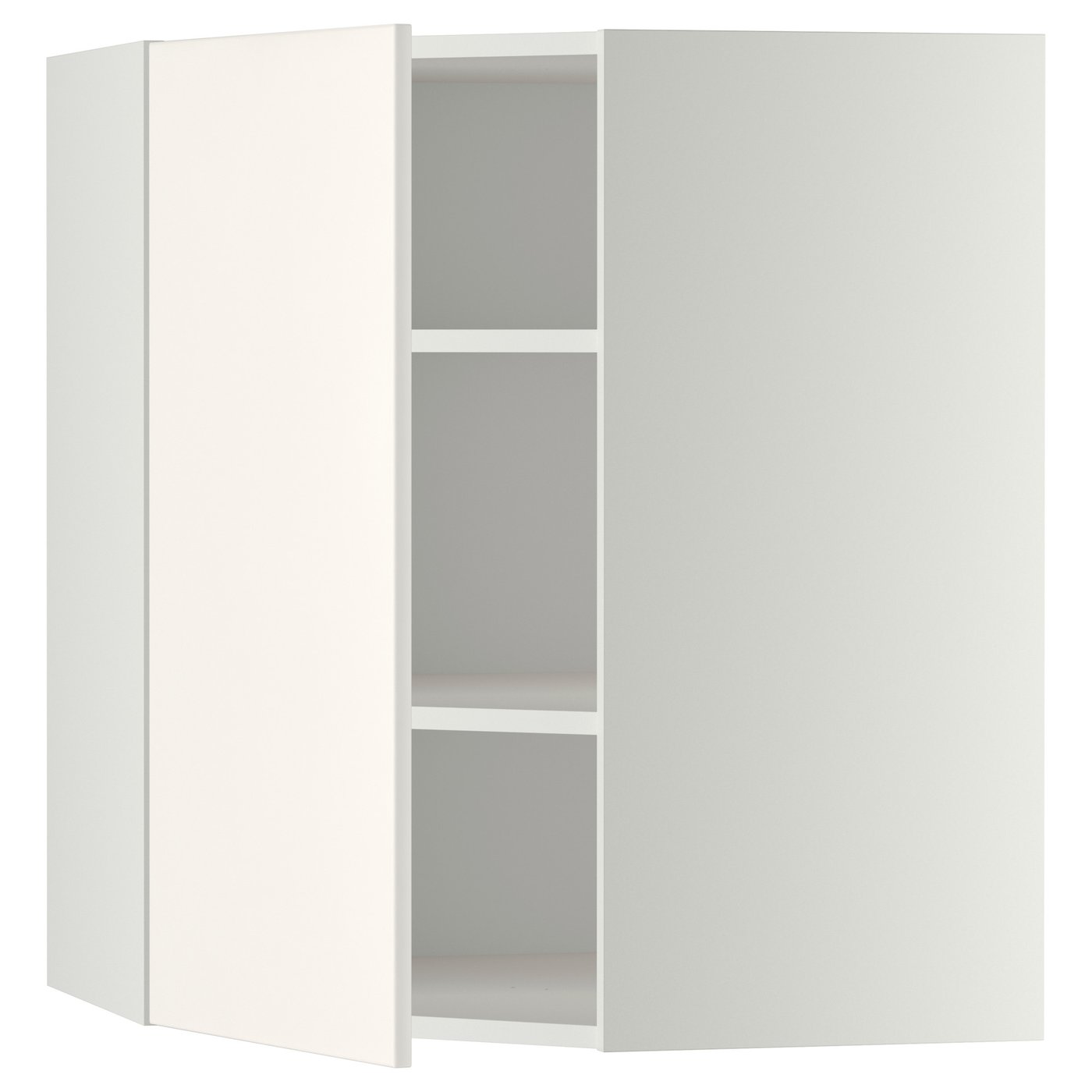 IKEA METOD vägghörnskåp med hyllplan, vit/veddinge vit, 68x80 cm
