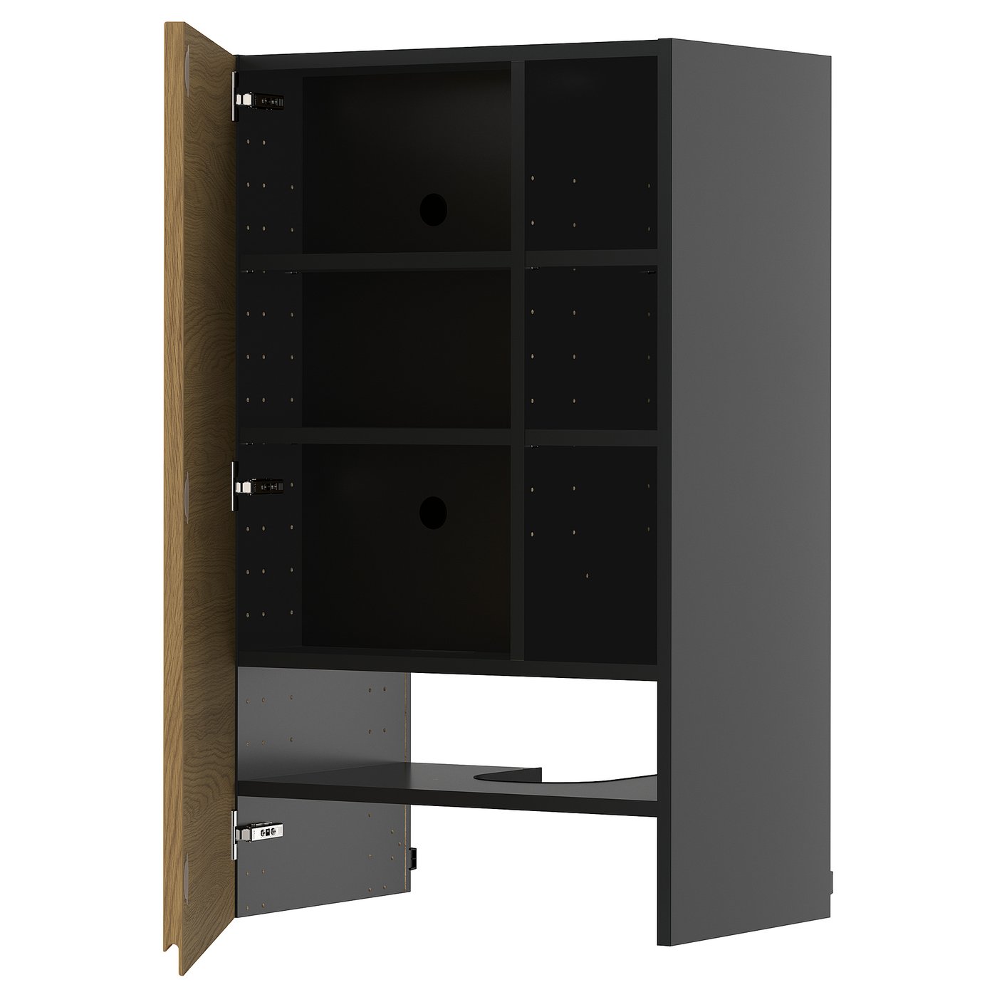 IKEA METOD väggskåp f köksfläkt/dörr, svartgrå/voxtorp ekmönstrad, 60x100 cm