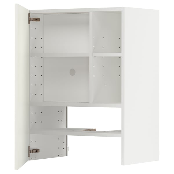 METOD Väggskåp f köksfläkt/dörr - vit/Havstorp beige 60x80 cm