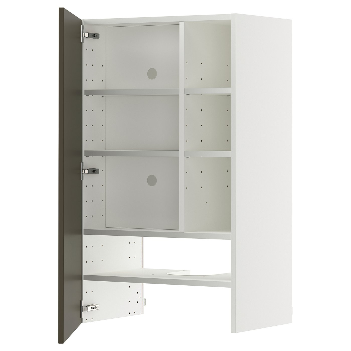 IKEA METOD väggskåp f köksfläkt/dörr, vit/havstorp brun-beige, 60x100 cm