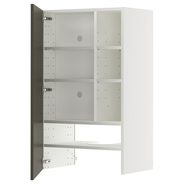 METOD Väggskåp f köksfläkt/dörr - vit/Havstorp brun-beige 60x100 cm