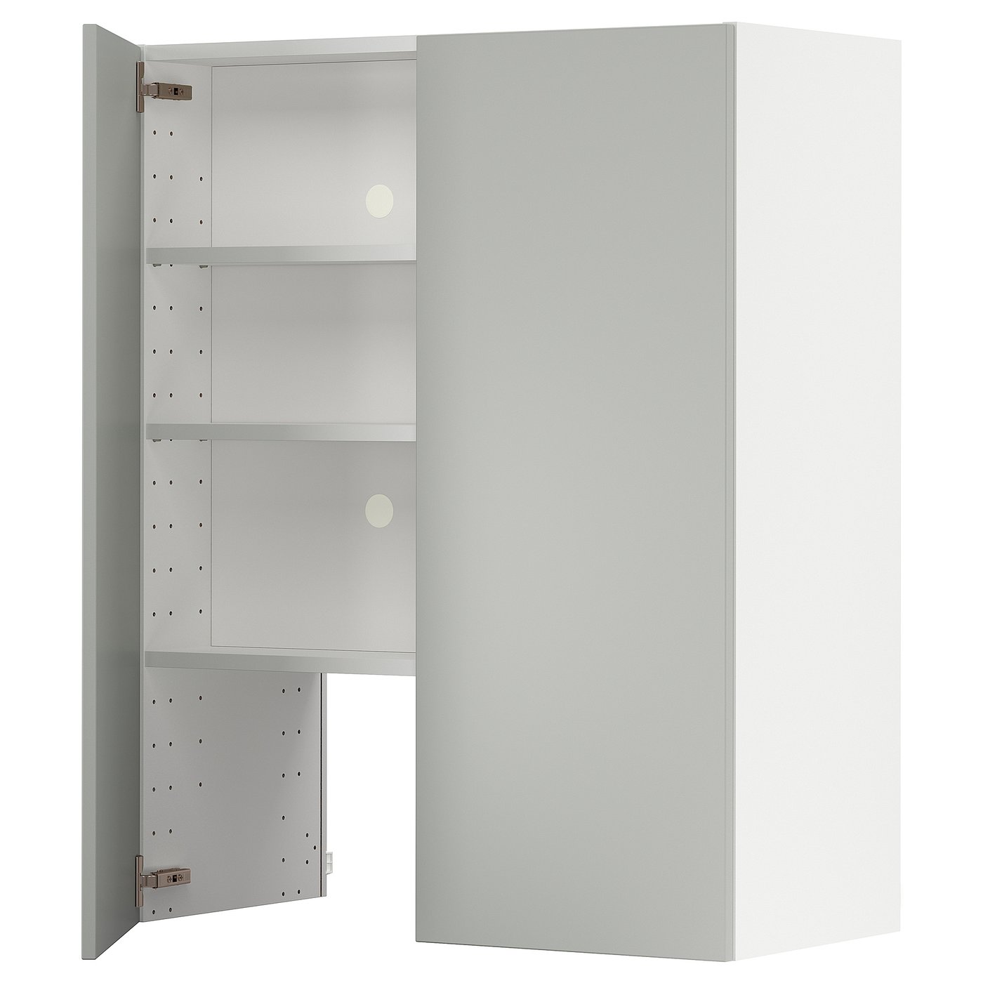 IKEA METOD väggskåp f köksfläkt/dörr, vit/havstorp ljusgrå, 80x100 cm
