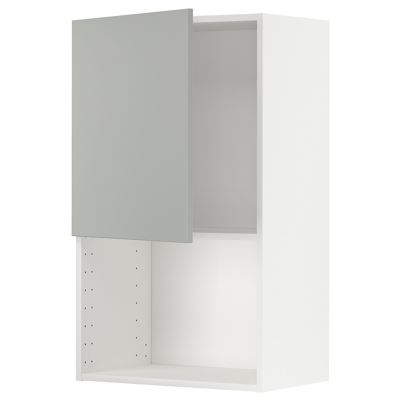 IKEA METOD väggskåp för mikrovågsugn, vit/havstorp ljusgrå, 60x100 cm