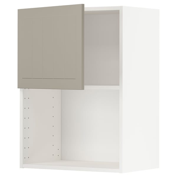METOD Väggskåp för mikrovågsugn - vit/Stensund beige 60x80 cm