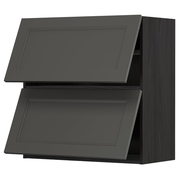 METOD köksskåp, mörkgrått, rektangulärt, elegant design, två sektioner, modern och traditionell estetik.