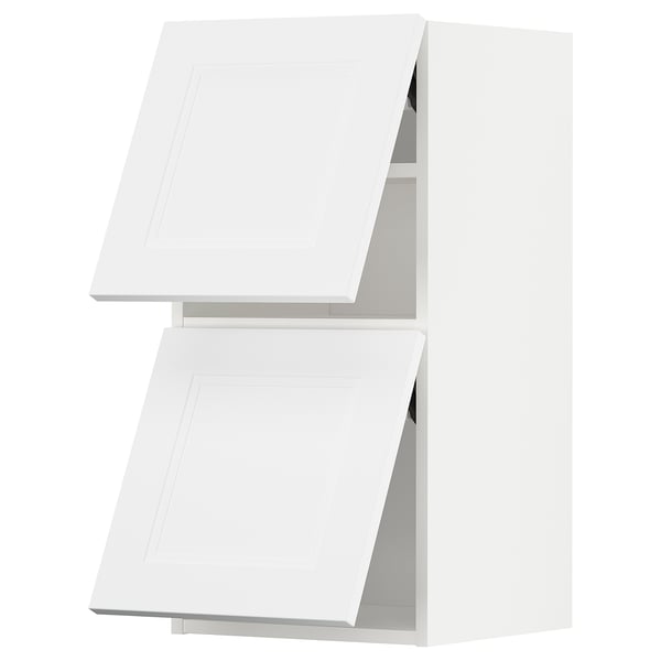 METOD Väggskåp horisontalt med 2 dörrar - vit/Axstad matt vit 40x80 cm