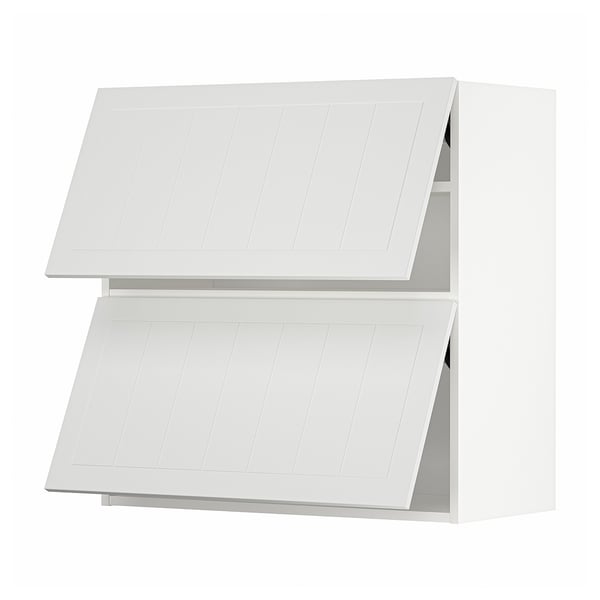 METOD Väggskåp horisontalt med 2 dörrar - vit/Stensund vit 80x80 cm