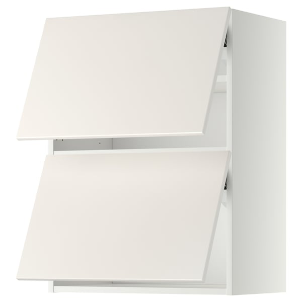 METOD Väggskåp horisontalt med 2 dörrar - vit/Veddinge vit 60x80 cm