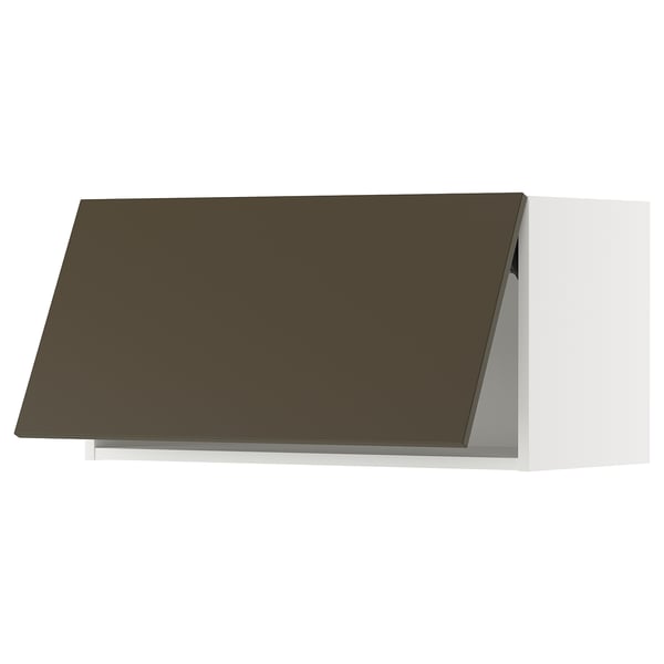 METOD Väggskåp horisontalt - vit/Havstorp brun-beige 80x40 cm