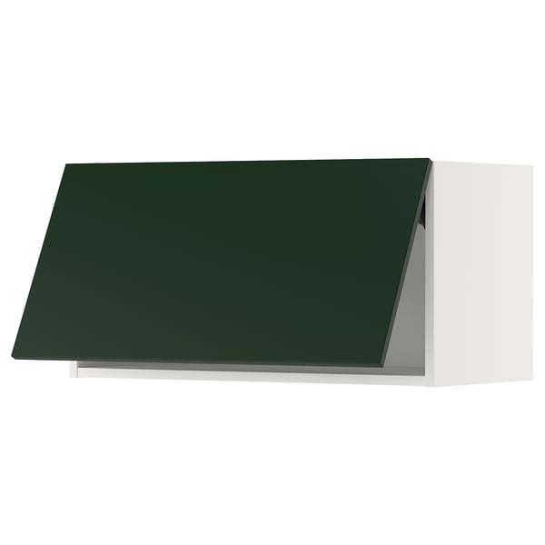 METOD Väggskåp horisontalt - vit/Havstorp djupgrön 80x40 cm
