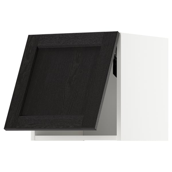 METOD Väggskåp horisontalt - vit/Lerhyttan svartlaserad 40x40 cm