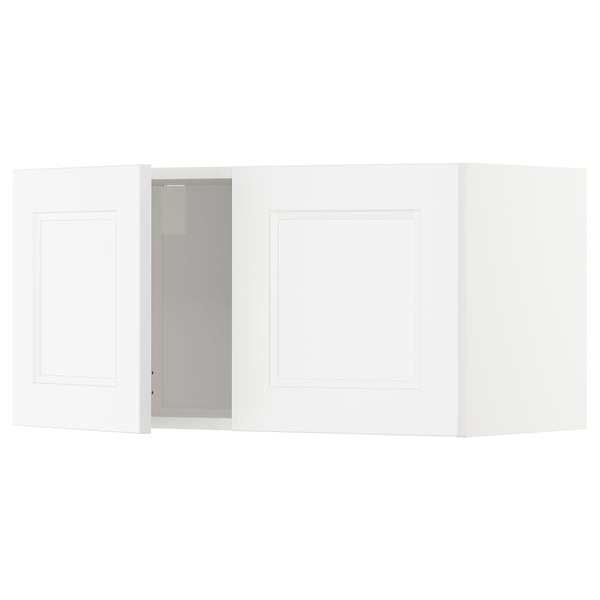 METOD Väggskåp med 2 dörrar - vit/Axstad matt vit 80x40 cm