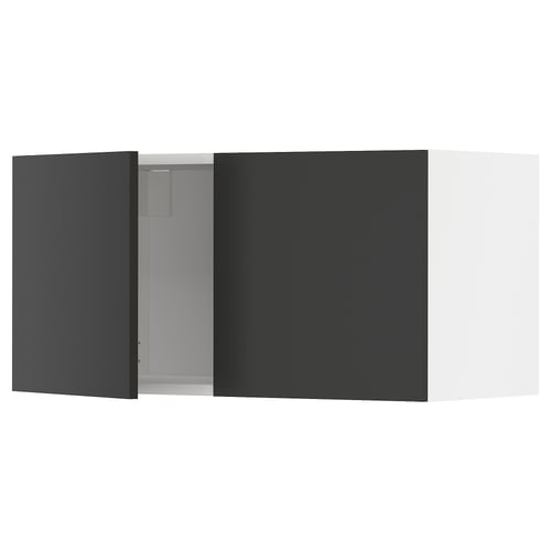Ett modernt, svart METOD väggskåp med elegant, rektangulär design och matt finish.