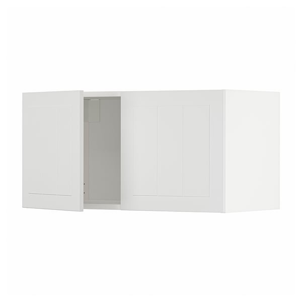 METOD Väggskåp med 2 dörrar - vit/Stensund vit 80x40 cm