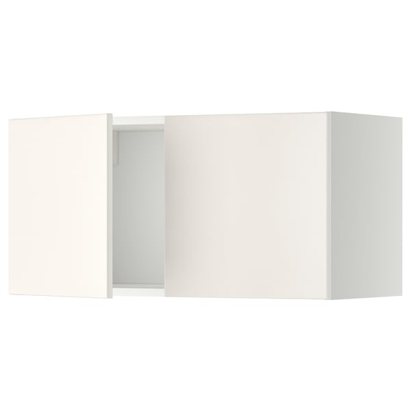 METOD Väggskåp med 2 dörrar - vit/Veddinge vit 80x40 cm