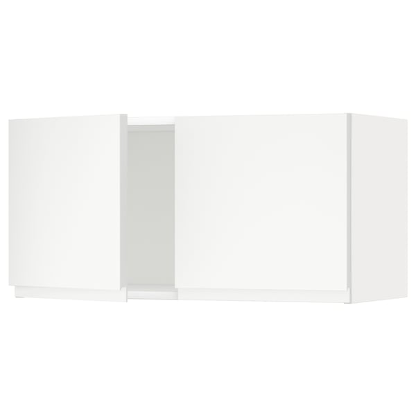 METOD Väggskåp med 2 dörrar - vit/Voxtorp matt vit 80x40 cm