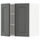 METOD väggskåp, mörkgrå, rektangulär, minimalistisk design med justerbar hylla.