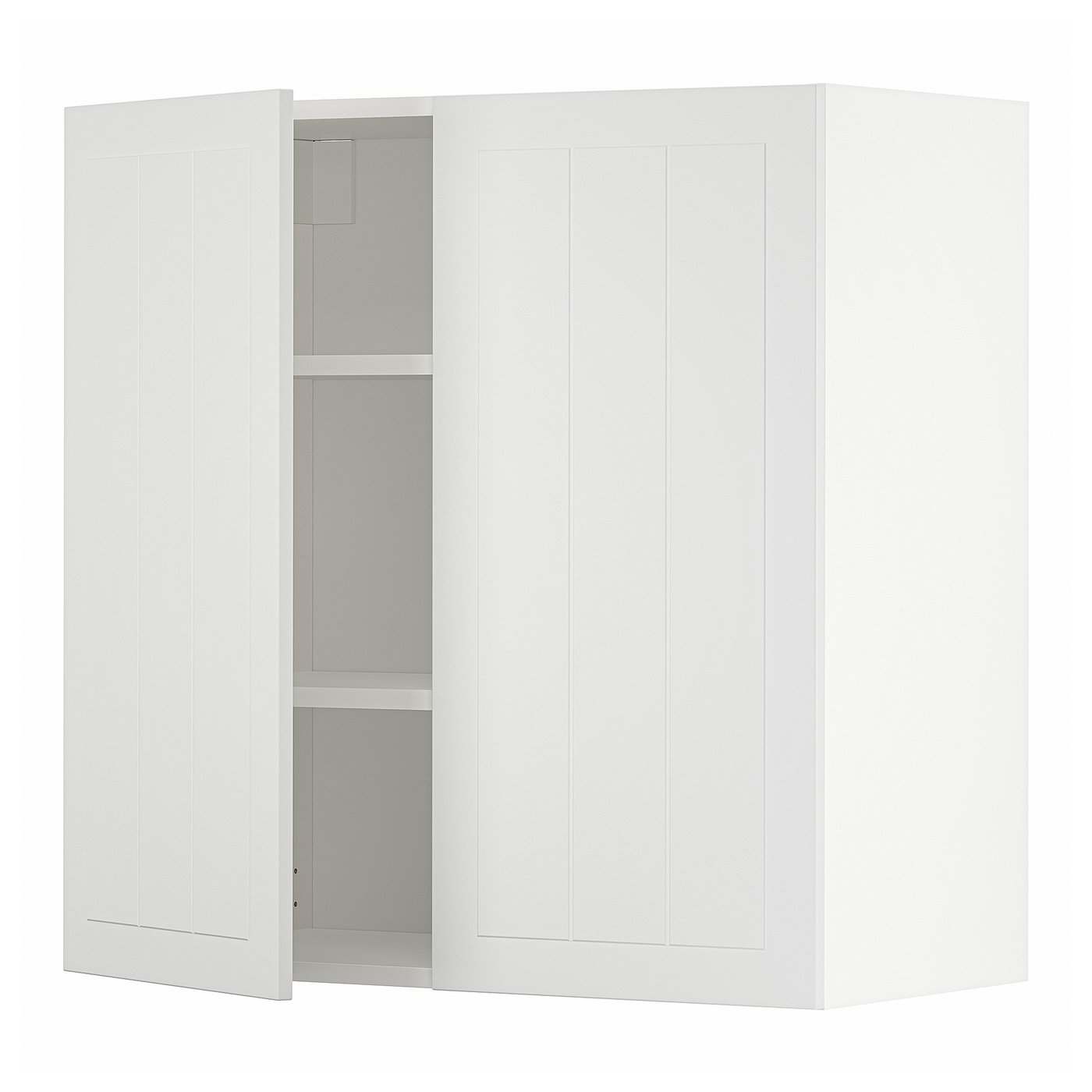 IKEA METOD väggskåp med hyllplan/2 dörrar, vit/stensund vit, 80x80 cm