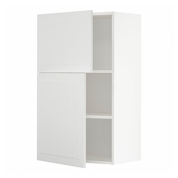 METOD Väggskåp med hyllplan/2 dörrar - vit/Stensund vit 60x100 cm