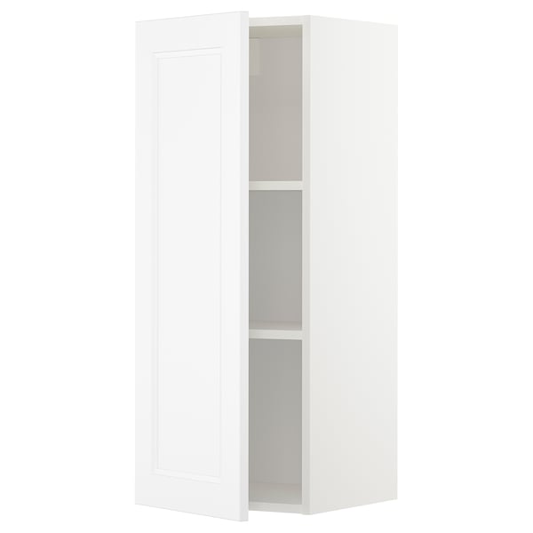 METOD Väggskåp med hyllplan - vit/Axstad matt vit 40x100 cm