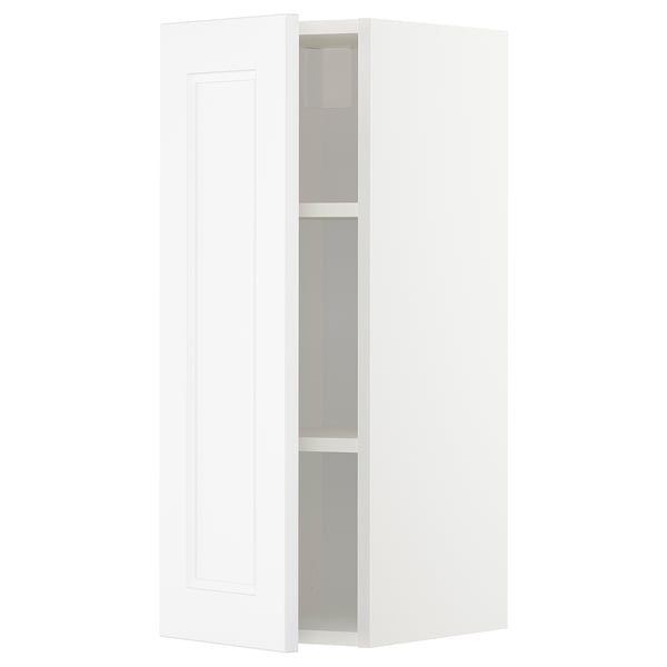 METOD Väggskåp med hyllplan - vit/Axstad matt vit 30x80 cm