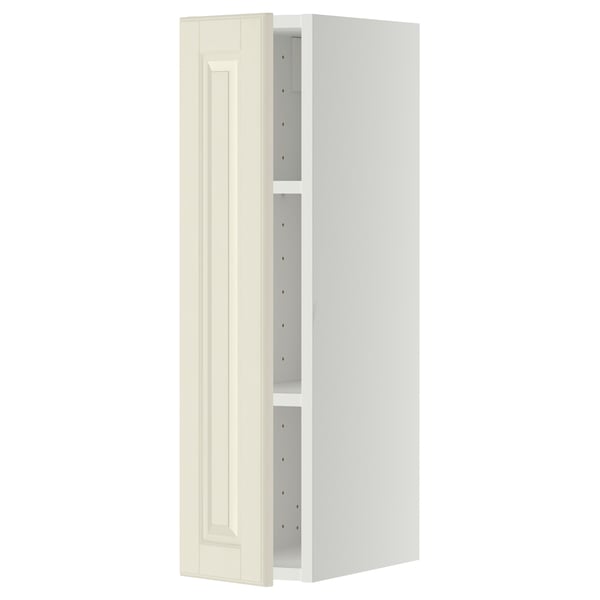 METOD Väggskåp med hyllplan - vit/Bodbyn off-white 20x80 cm