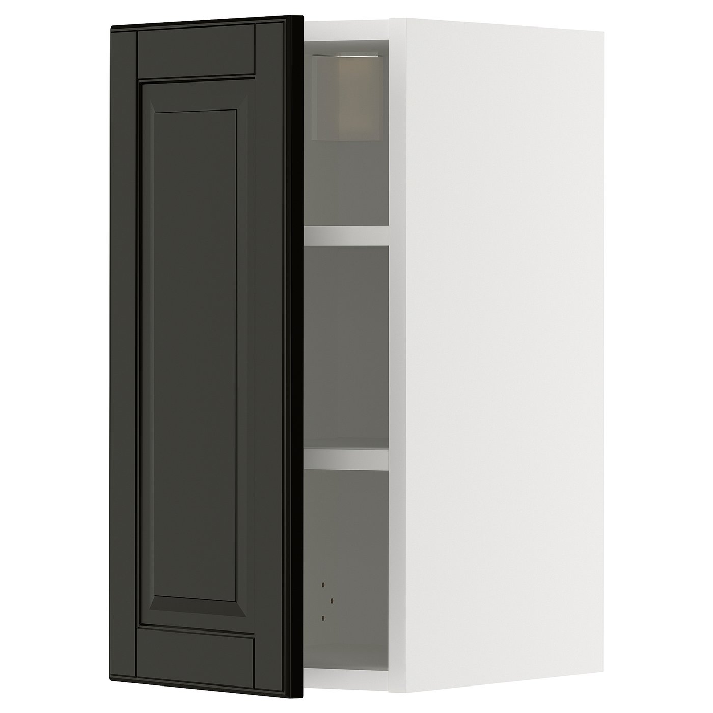 IKEA METOD väggskåp med hyllplan, vit/bodbyn svart, 30x60 cm