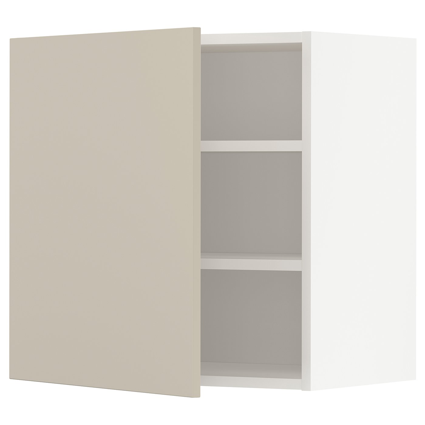 IKEA METOD väggskåp med hyllplan, vit/havstorp beige, 60x60 cm