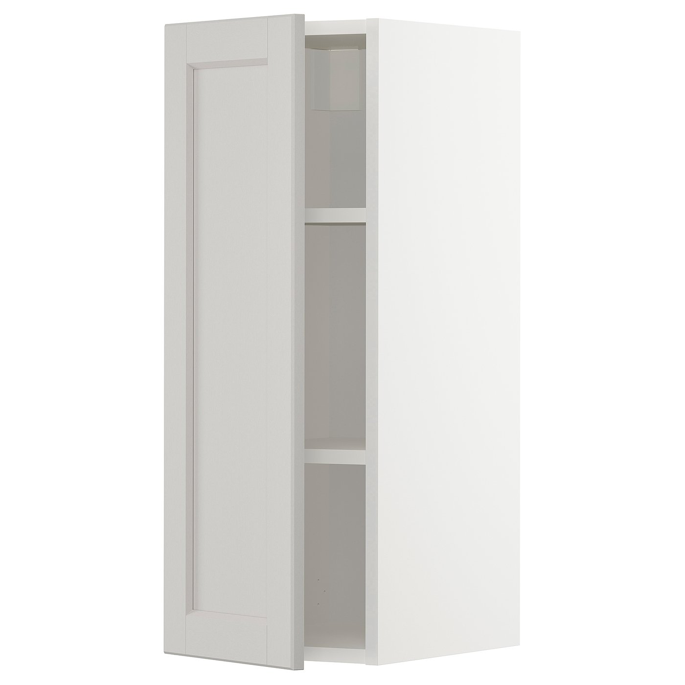IKEA METOD väggskåp med hyllplan, vit/lerhyttan ljusgrå, 30x80 cm