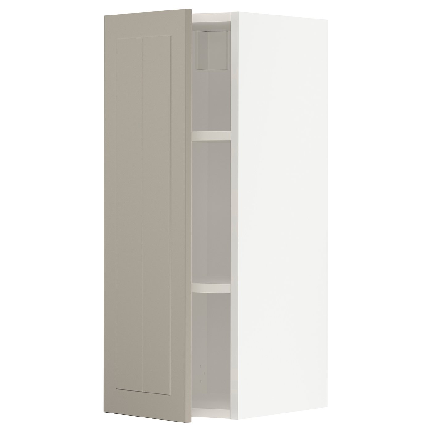 IKEA METOD väggskåp med hyllplan, vit/stensund beige, 30x80 cm