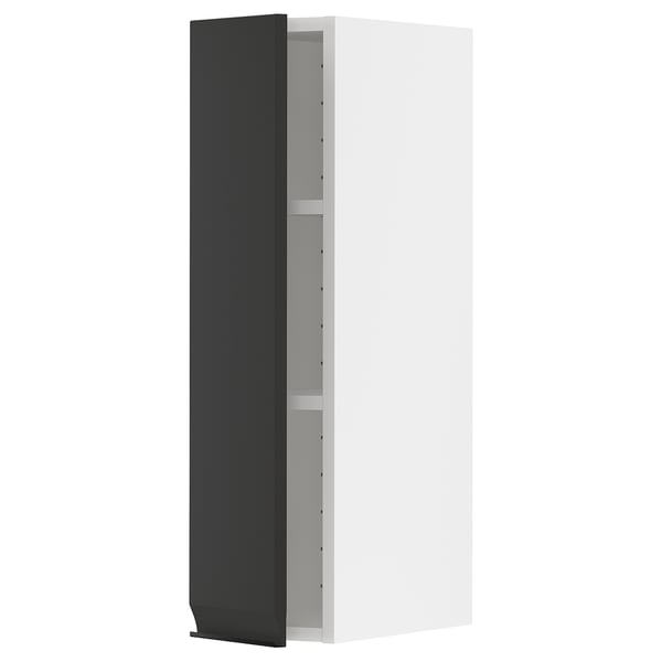 METOD Väggskåp med hyllplan - vit/Upplöv matt antracit 20x80 cm