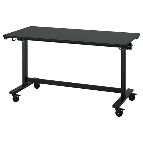 MITTZON Fällbart bord med hjul - svart 140x70 cm