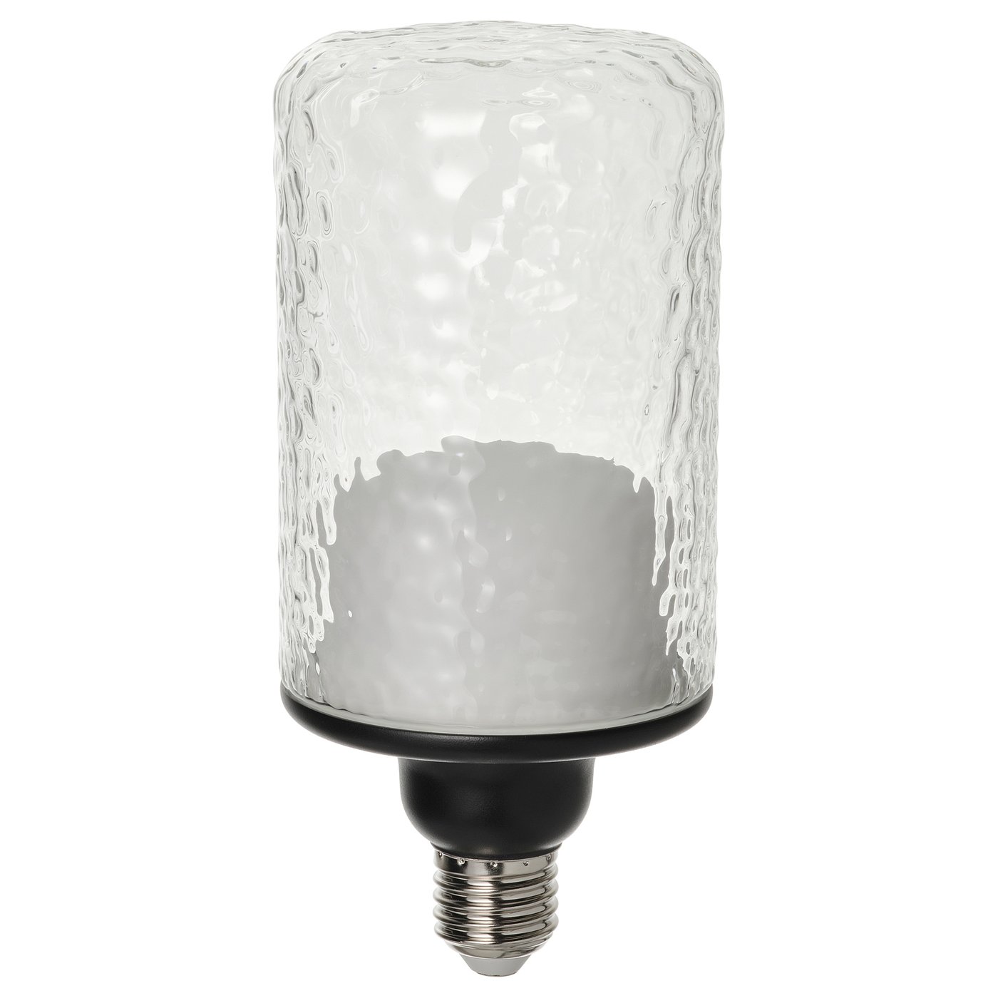 IKEA MOLNART LED ljuskälla E27 150 lumen, tubformad klarglas/mönstrad, 90 mm