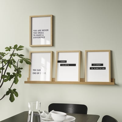 MOSSLANDA hylla, trä, ljusbrun, rektangulär, enkel design.
