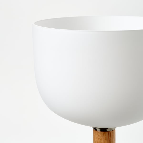 MOSSPLYM Golvlampa uppljus/läslampa, opalvit glas/ek, 180 cm