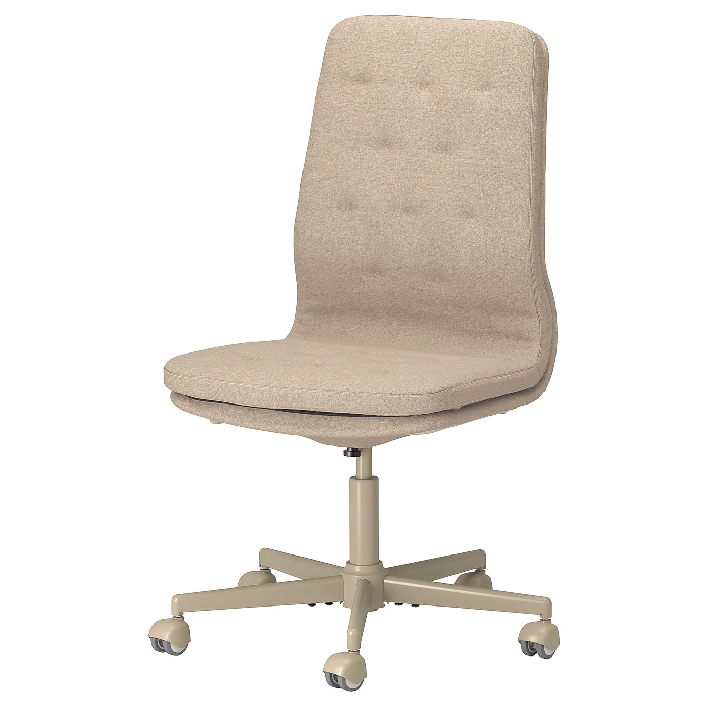 IKEA MULLFJÄLLET konferensstol med hjul, naggen beige