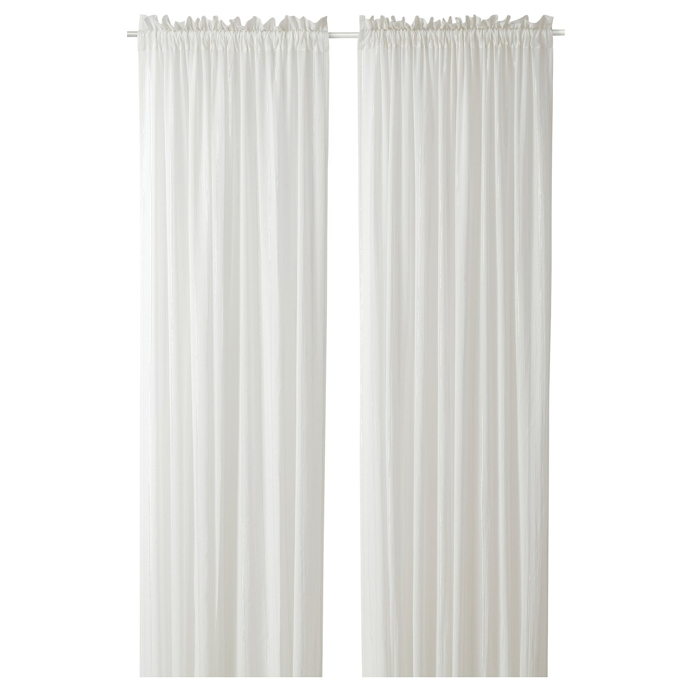 MUNKBOMAL Skira gardiner, 1 par - med stångficka/vit 145x250 cm IKEA occasion