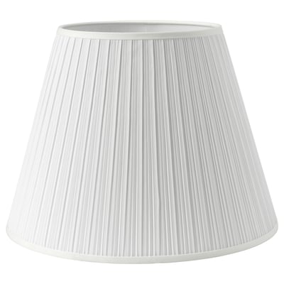 MYRHULT vit veckad lampskärm, polyester, konisk form, klassisk design.