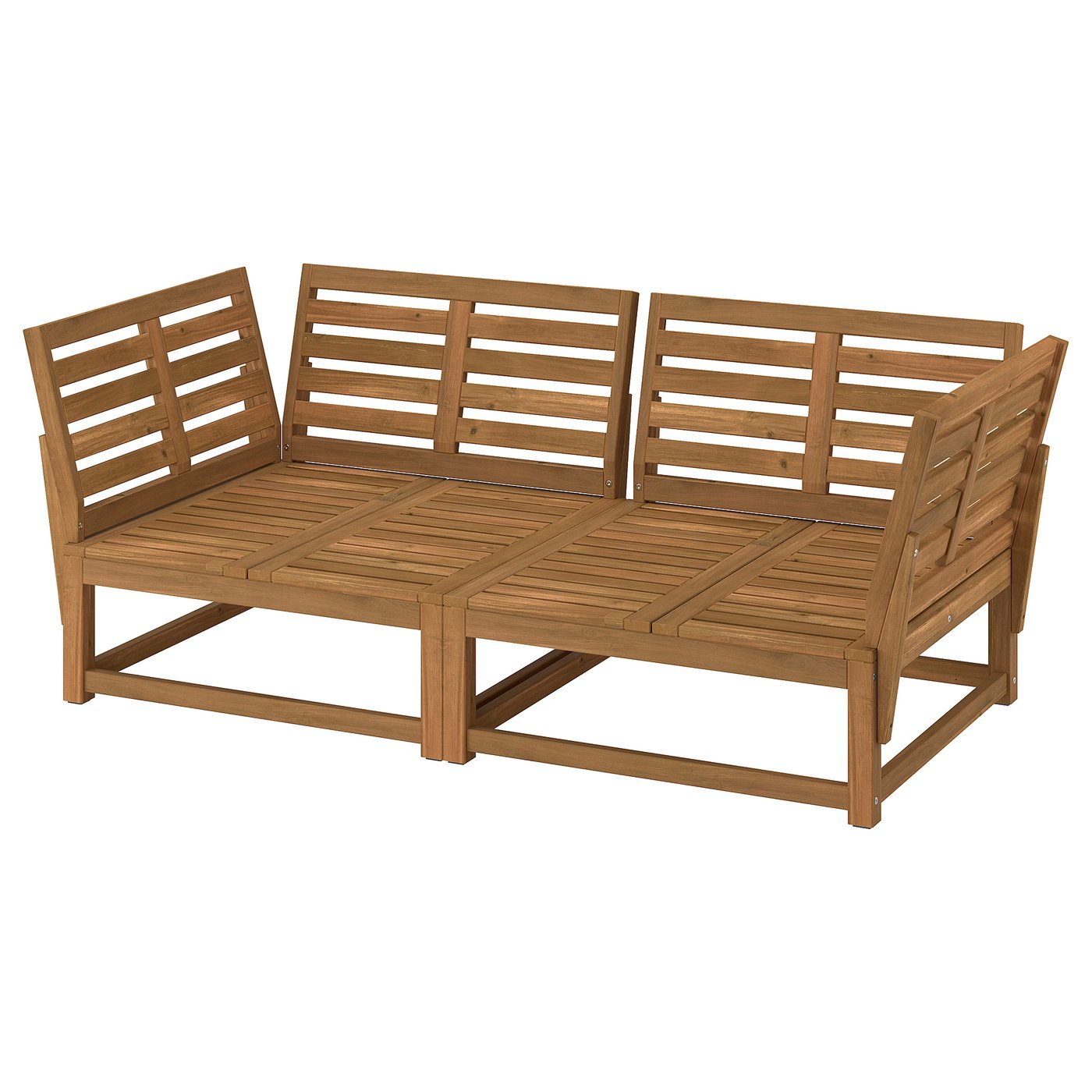 IKEA NÄMMARÖ 2-sitsig modulsoffa, utomhus armstöd/ljusbrunlaserad, 183 cm