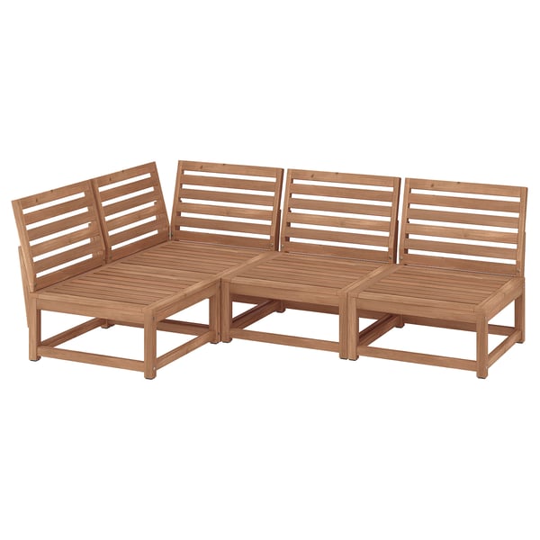 NÄMMARÖ utemöbler: ljusbruna, akaciaträ, l-formad sektion, lamelldesign.