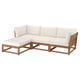 NÄMMARÖ 3-sitssoffa, utomhus med fotpall/ljusbrunlaserad Frösön/Duvholmen beige, 264 cm