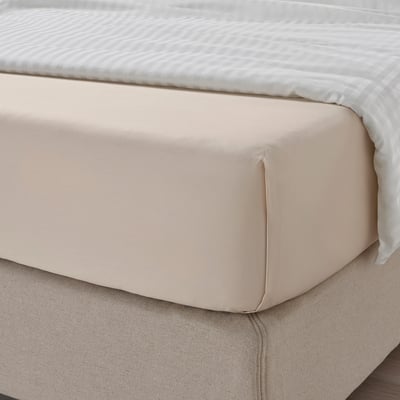 Vikt ljusbeige NATTJASMIN lakan, silkeslent, rektangulärt.