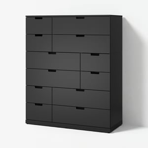 NORDLI Byrå med 12 lådor, antracit, 120x145 cm