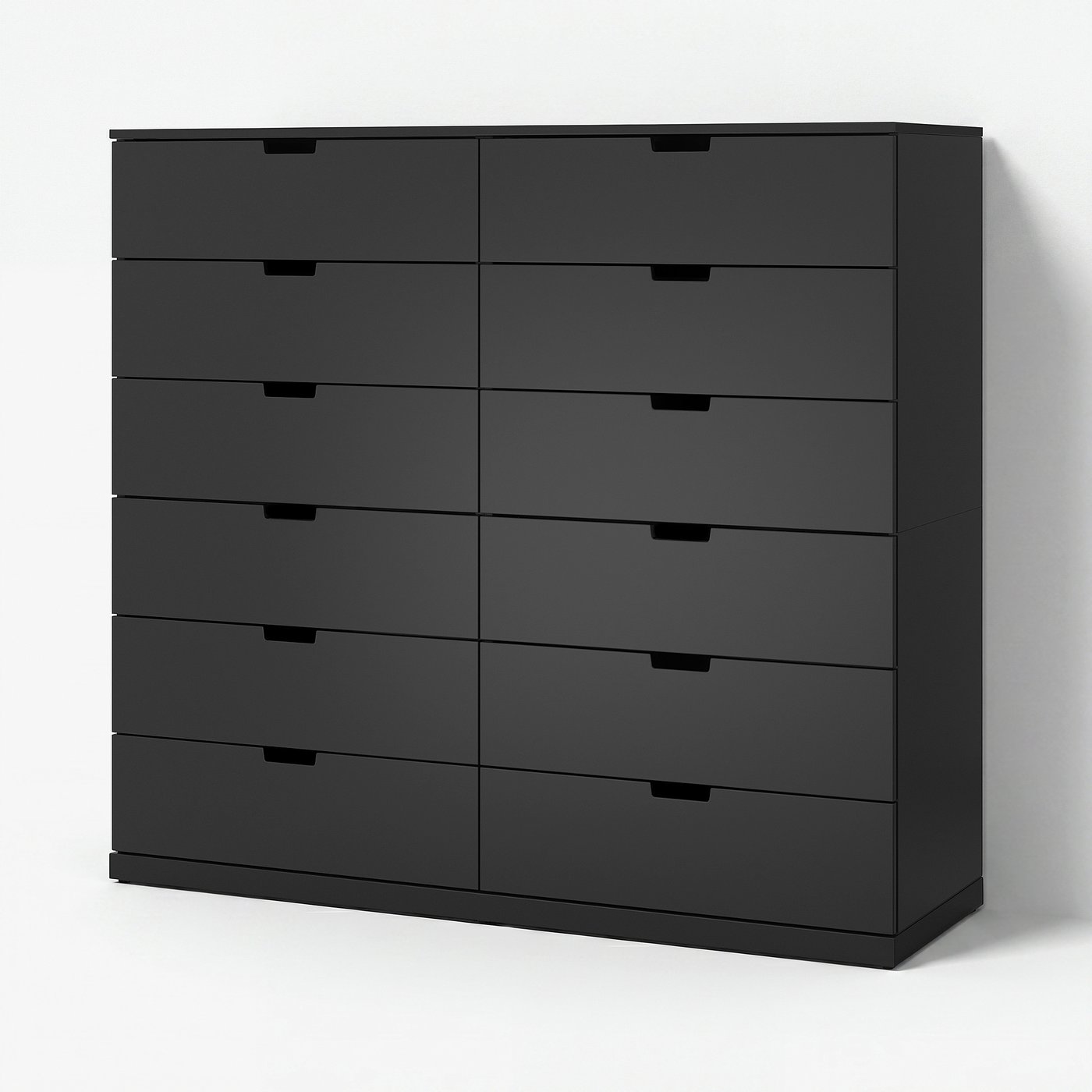 NORDLI Byrå med 12 lådor, antracit, 160x145 cm