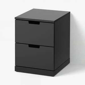 NORDLI Byrå med 2 lådor, antracit, 40x54 cm