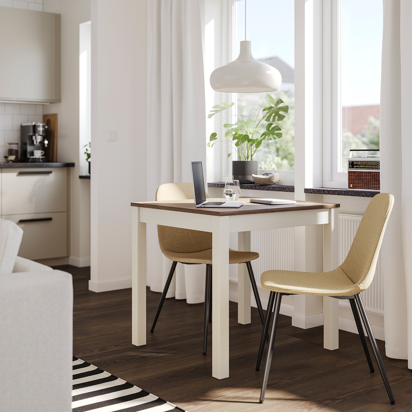 IKEA NORDMANSSKÄR stol, svart/letafors gulbeige