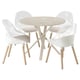 NORRMJÖLE / BALTSAR Bord och 4 stolar, beige marmormönstrad/vit, 105 cm
