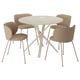 NORRMJÖLE / KRYLBO Bord och 4 stolar, beige marmormönstrad/Tonerud mörkbeige, 105 cm