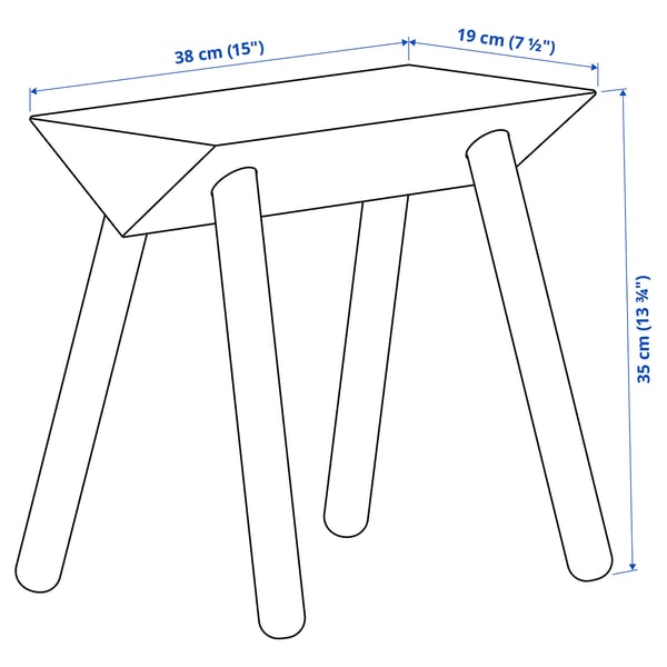 Illustration med mått för produkten: OMMJÄNGE.