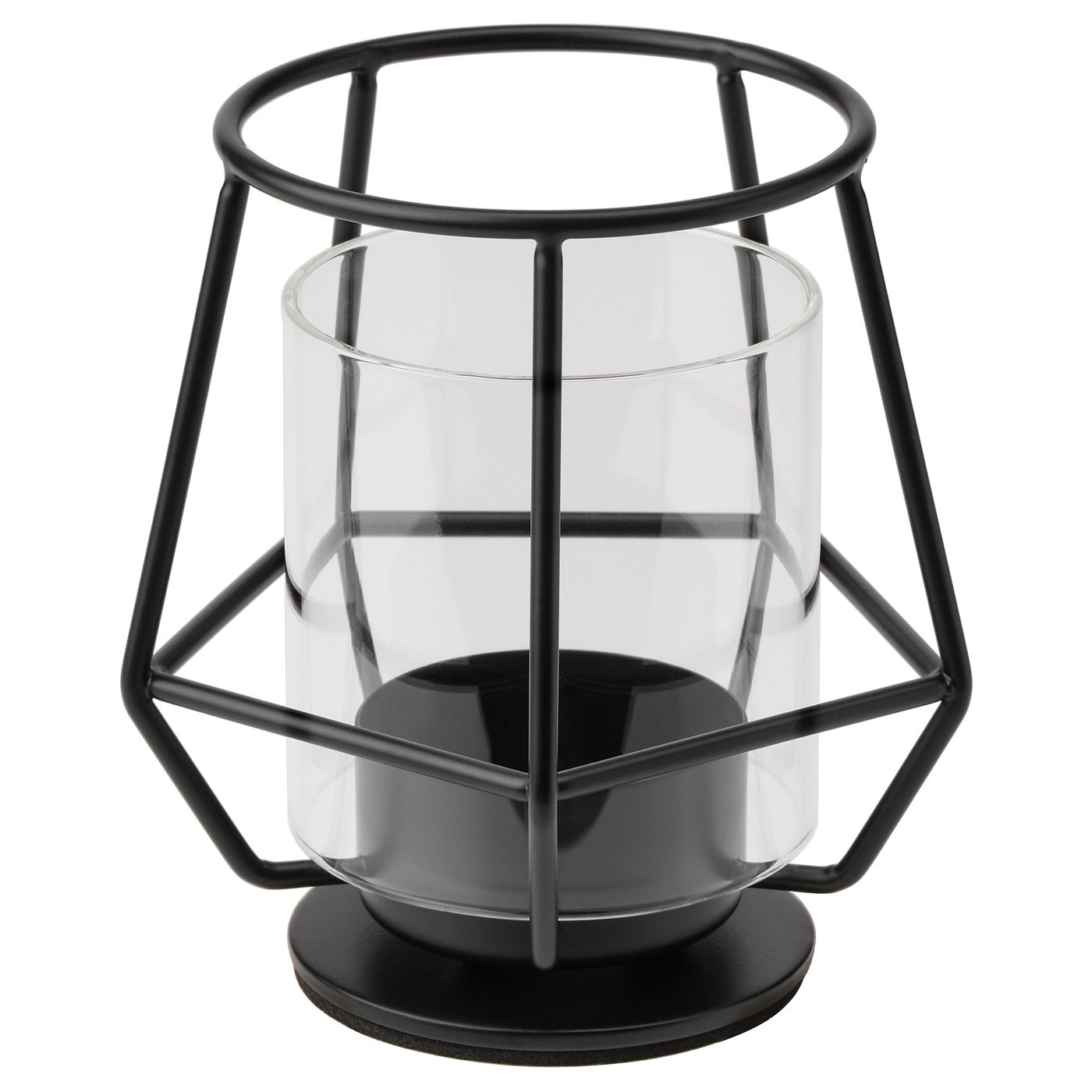 IKEA PÄRLBAND värmeljushållare, svart, 10 cm